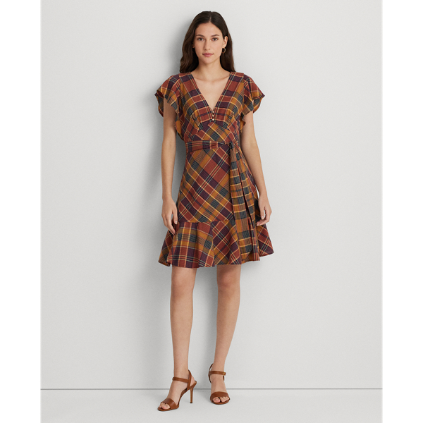 Belted Cotton Madras Dress