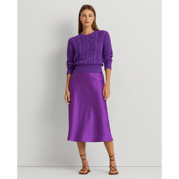 Satin Charmeuse Midi Skirt
