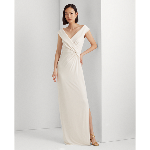 Jersey Off-the-Shoulder Gown Lauren Petite 1