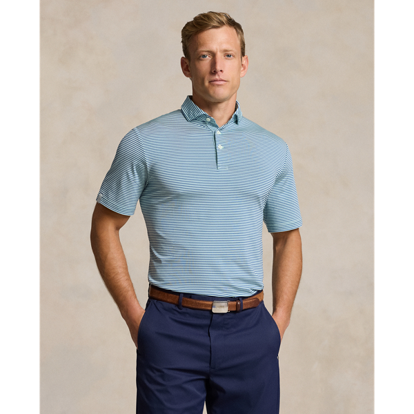 Classic Fit Striped Stretch Polo Shirt