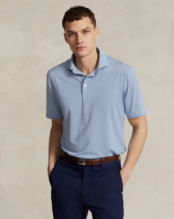 Classic fit stretch gestreept Polo-shirt