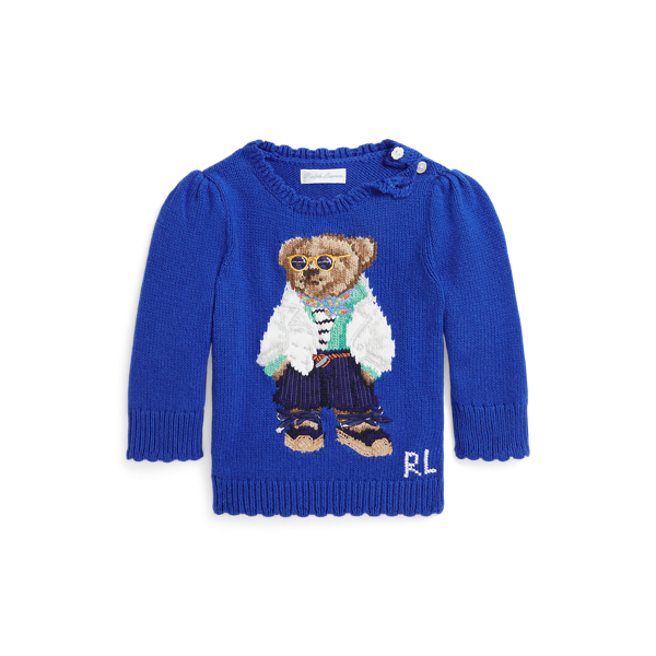 Baumwoll-Kaschmir-Pullover mit Polo Bear