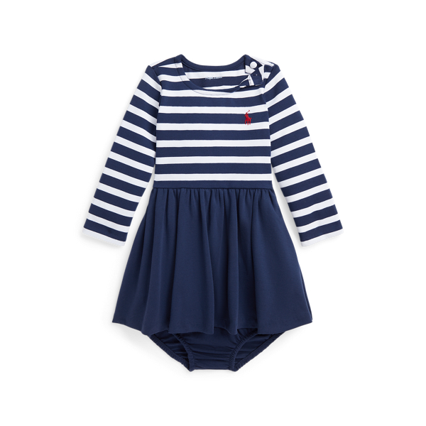 Striped Stretch Ponte Dress & Bloomer Baby Girl 1