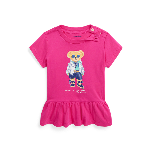 Polo Bear Cotton Jersey Peplum Tee