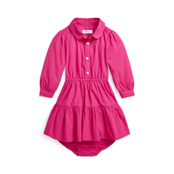 Tiered Cotton Shirtdress &amp; Bloomer