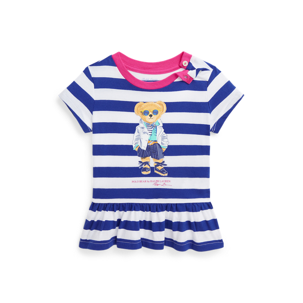 Polo Bear Cotton Jersey Peplum Tee Baby Girl 1