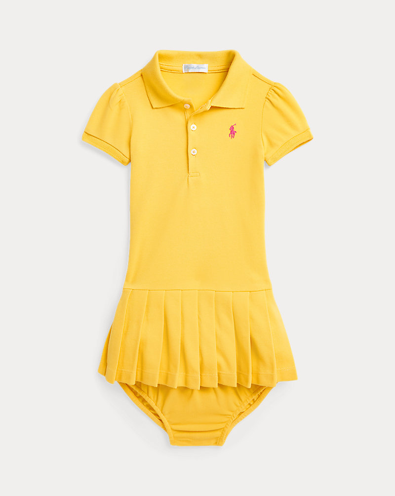 Pleated Mesh Polo Dress & Bloomer Baby Girl 1