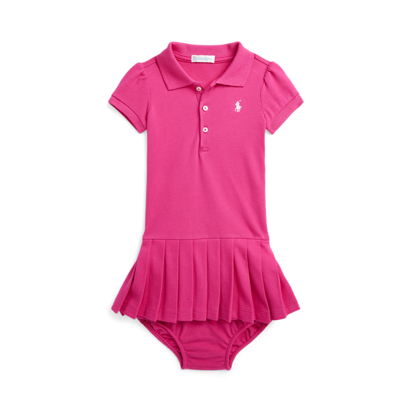 Pleated Mesh Polo Dress & Bloomer