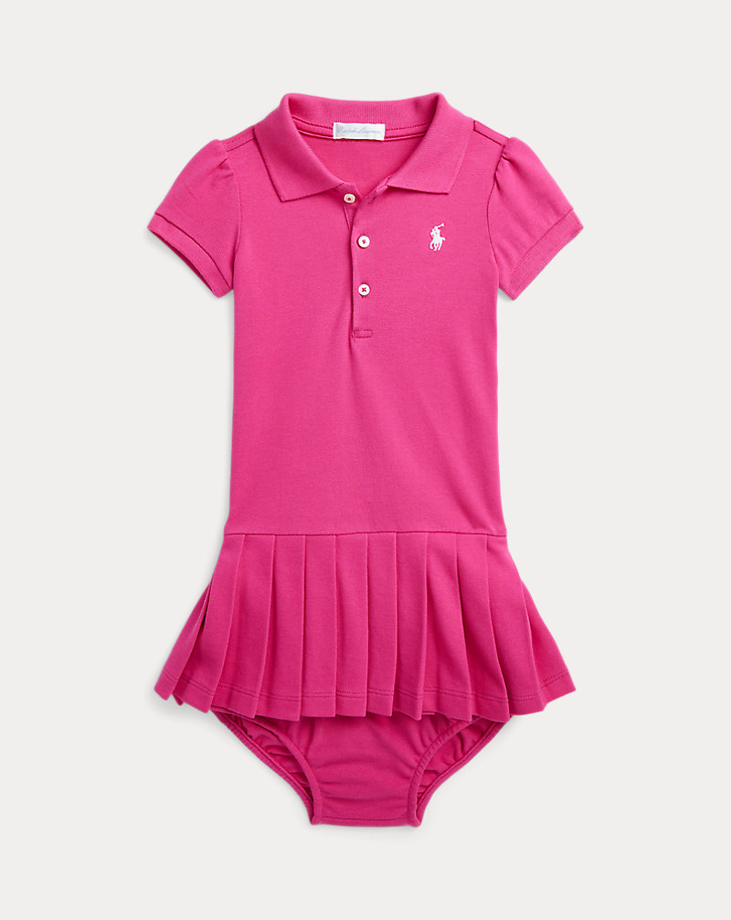 Pleated Mesh Polo Dress &amp; Bloomer Baby Girl 1