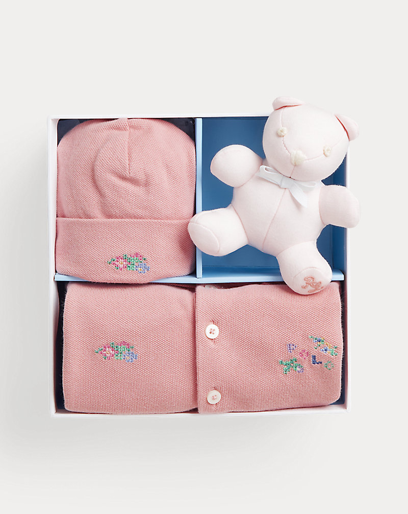Embroidered Mesh 3-Piece Gift Set Baby Girl 1