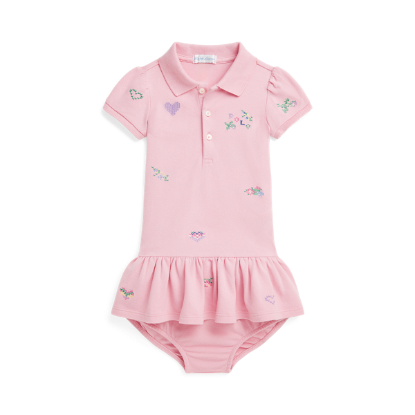 Embroidered Mesh Polo Dress & Bloomer