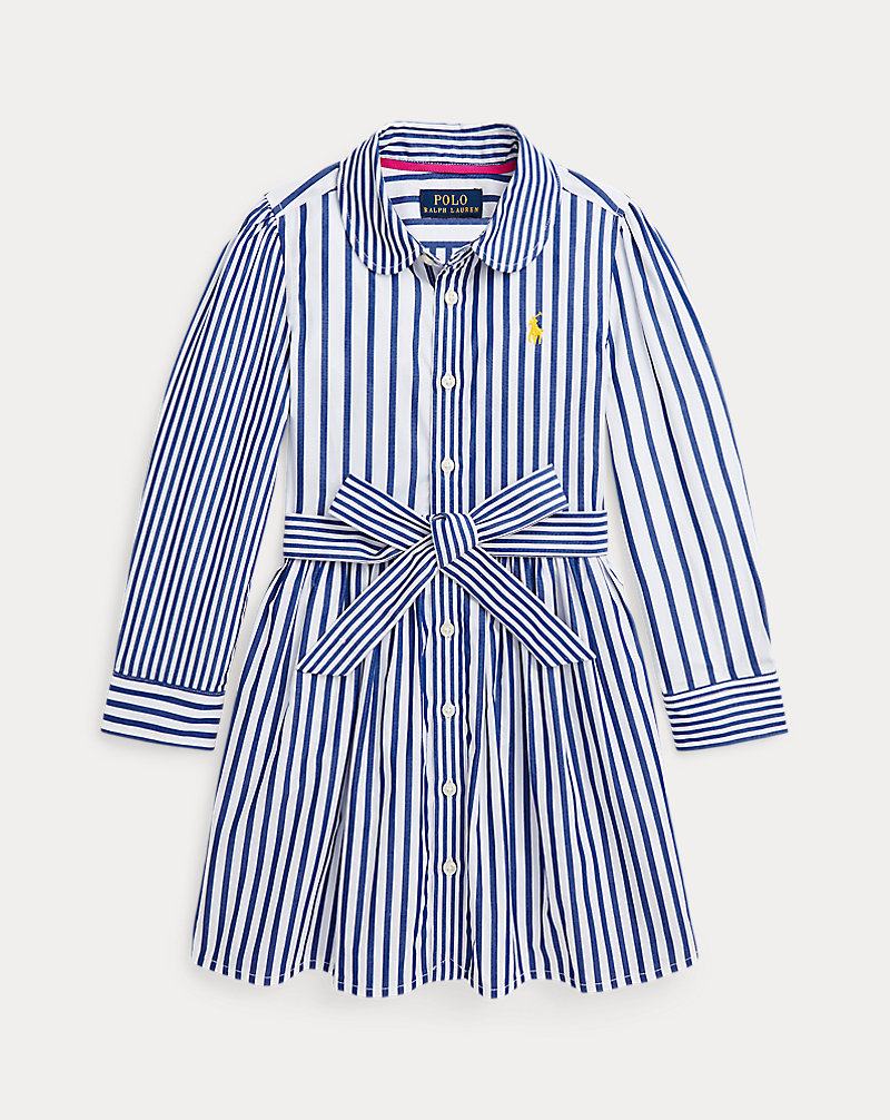 Striped Cotton Poplin Fun Shirtdress Girls 2-6x 1
