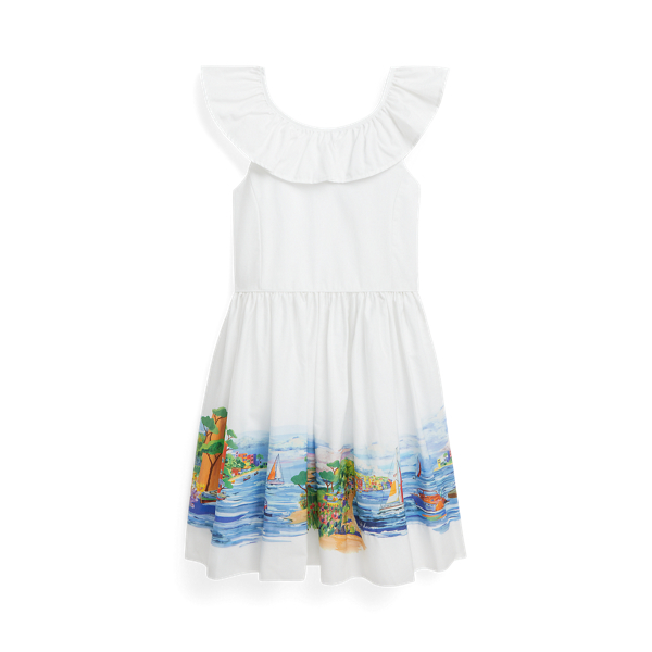 Seaside-Print Ruffled Cotton Dress GIRLS 1.5–6.5 YEARS 1