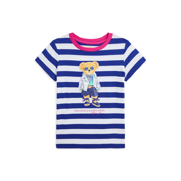 Striped Polo Bear Cotton Jersey Tee Girls 2-6x 1