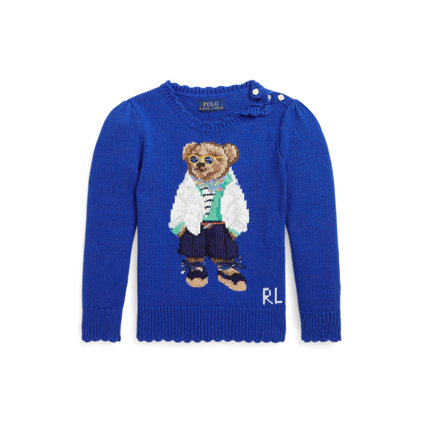 Katoenen-kasjmier trui met Polo Bear