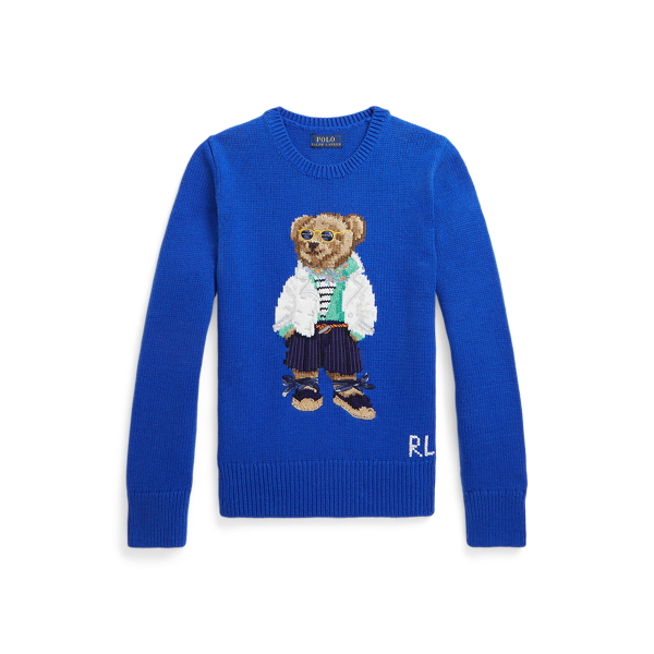 Baumwoll-Kaschmir-Pullover mit Polo Bear