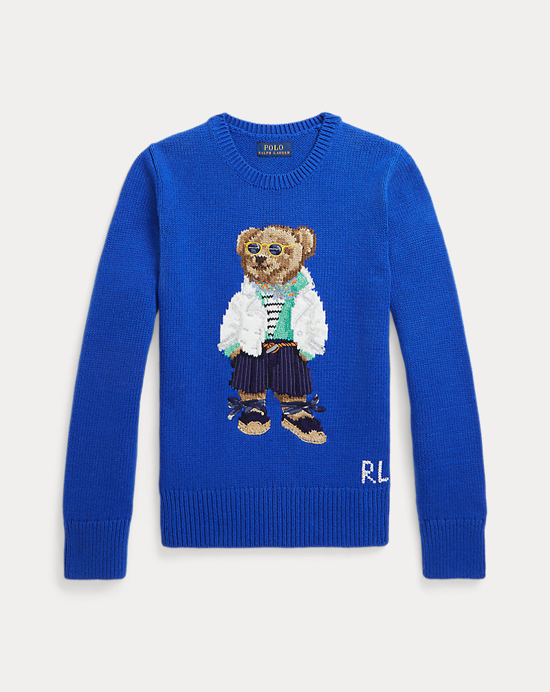 Baumwoll-Kaschmir-Pullover mit Polo Bear MÄDCHEN 7–14 JAHRE 1