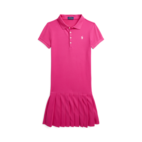 Pleated Stretch Mesh Polo Dress GIRLS 7–14 YEARS 1