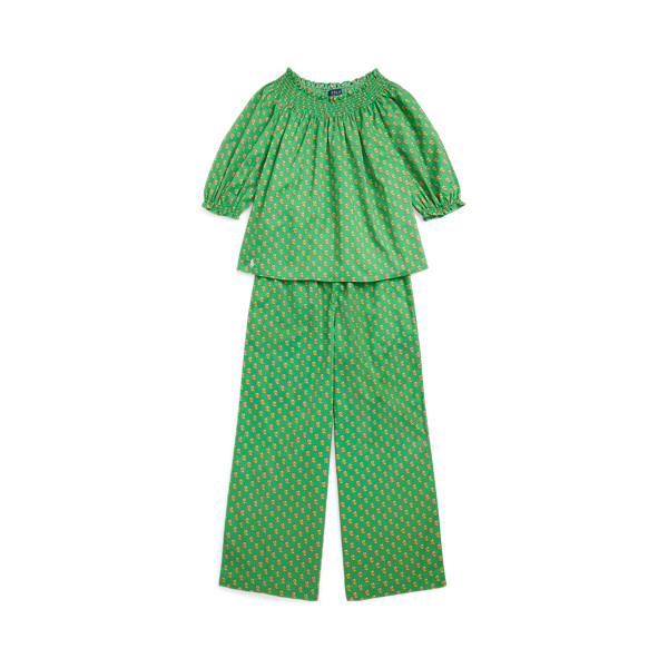 Floral Smocked Cotton Top &amp; Trouser Set GIRLS 7–14 YEARS 1