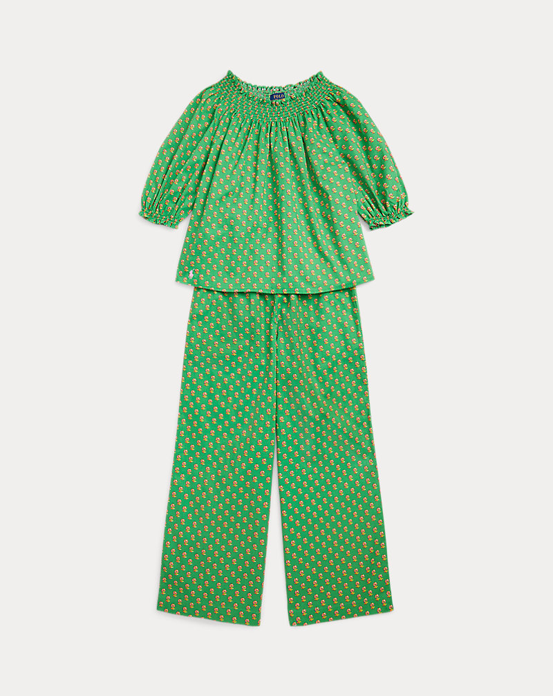 Floral Smocked Cotton Top &amp; Trouser Set GIRLS 7–14 YEARS 1