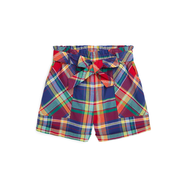 Short à enfiler en coton madras