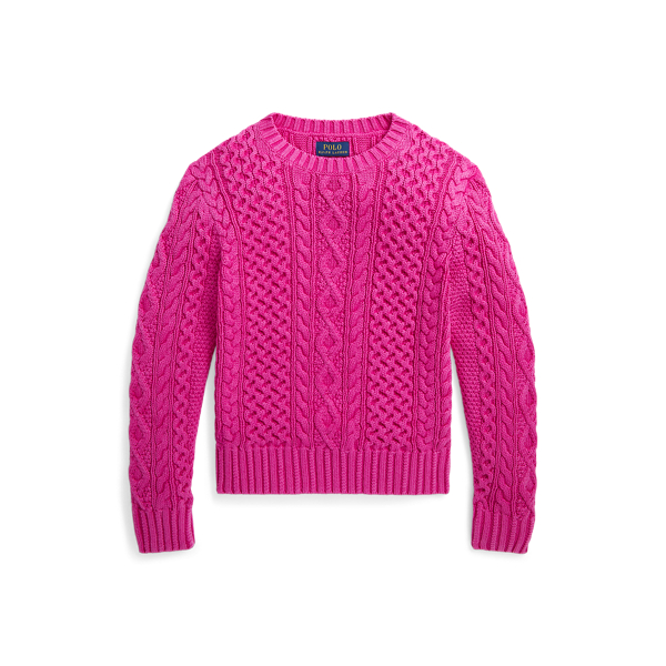 Aran-Knit Cotton Jumper