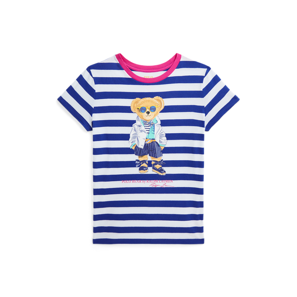 Striped Polo Bear Cotton Jersey Tee