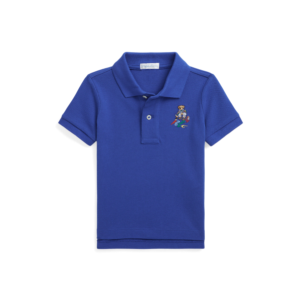 Katoenen mesh Polo-shirt met Polo Bear