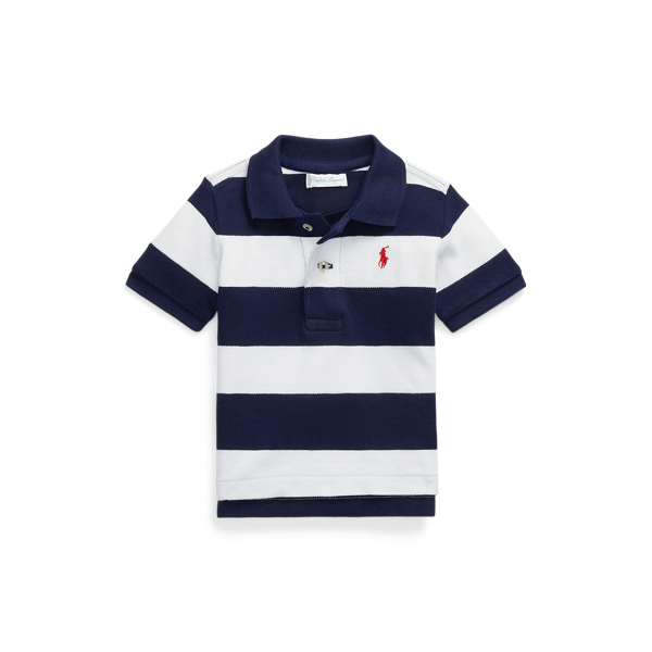 Camisa Polo de malha às riscas