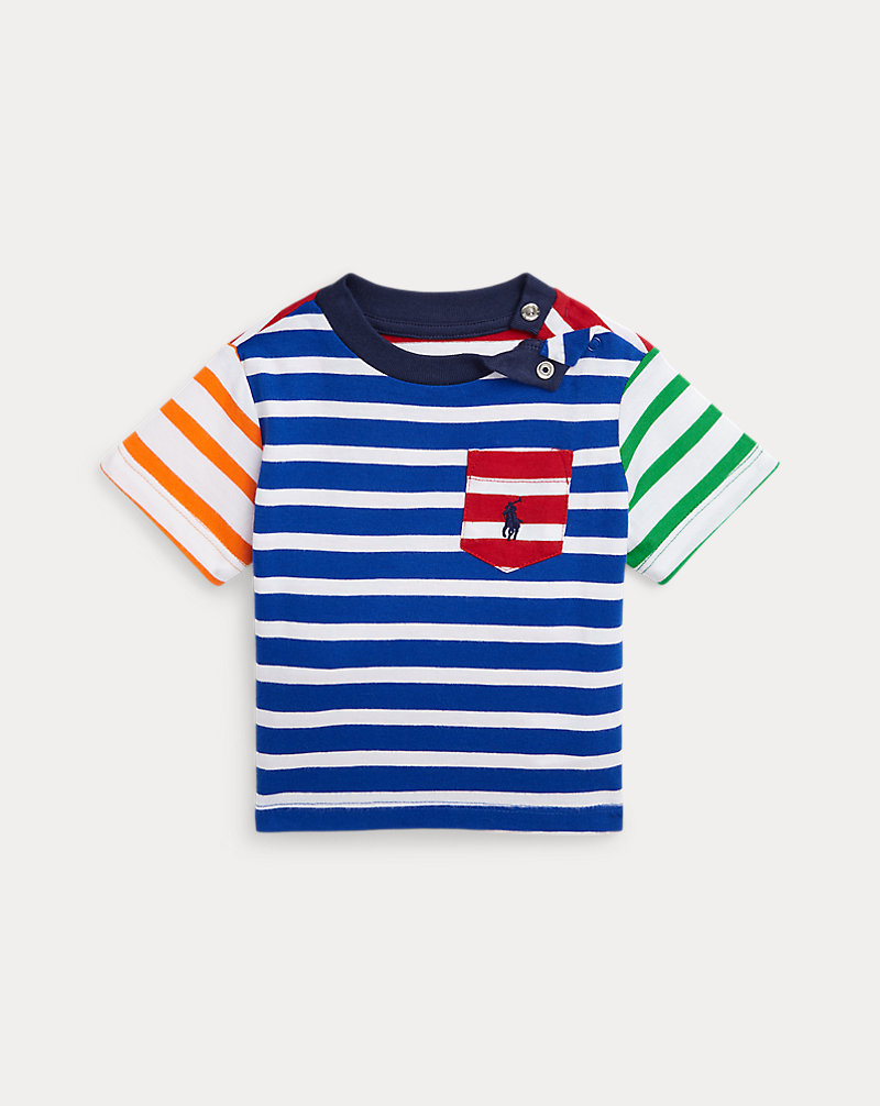 Striped Cotton Jersey Pocket T-Shirt Baby Boy 1