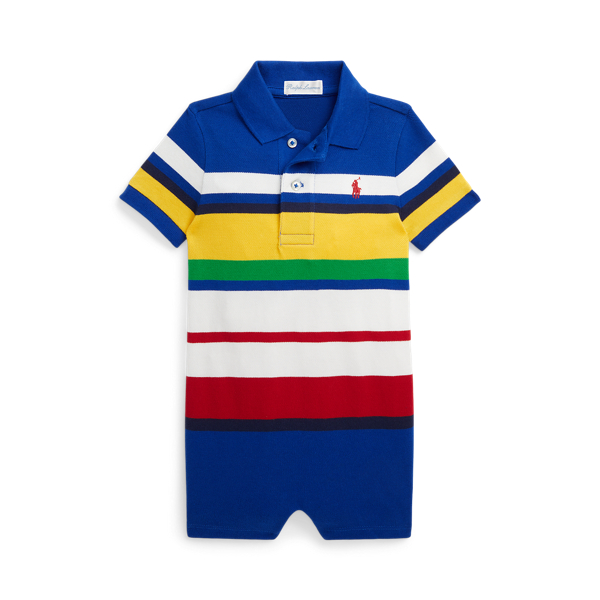 Striped Cotton Mesh Polo Shortall Baby Boy 1