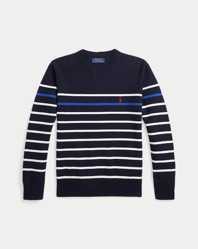 Striped Mesh-Knit Cotton Jumper BOYS 6–14 YEARS 1