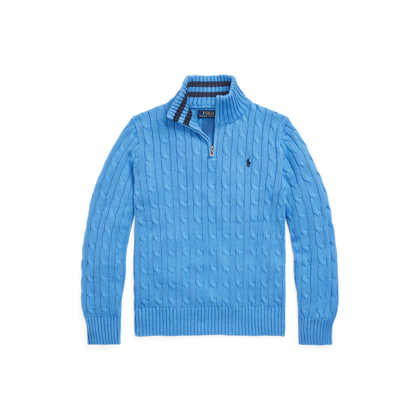 Cable-Knit Cotton Quarter-Zip Sweater Boys 8-18 1