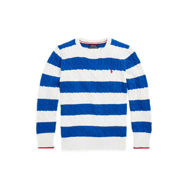 Striped Cable-Knit Cotton Jumper BOYS 6–14 YEARS 1