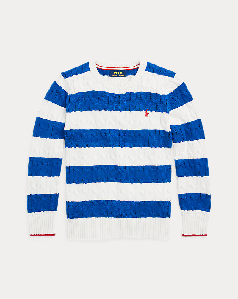 Striped Cable-Knit Cotton Jumper BOYS 6–14 YEARS 1