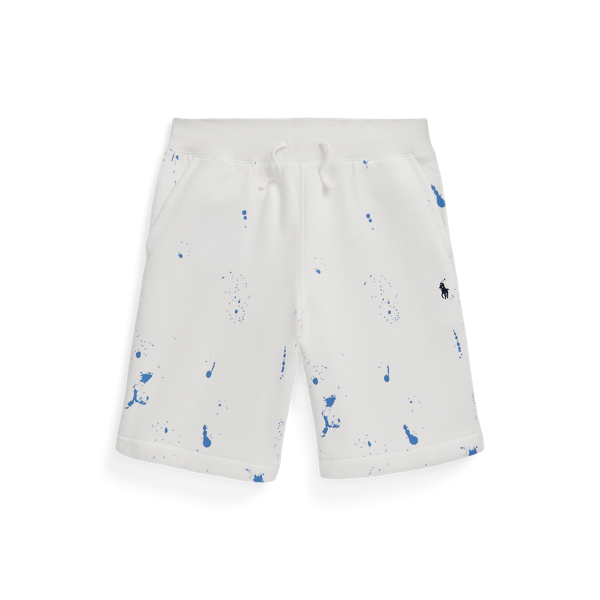 Paint-Splatter-Print Fleece Short