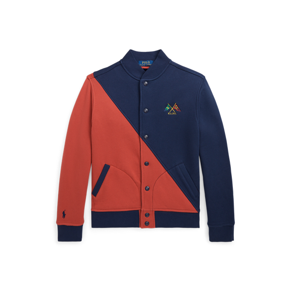 Nautical-Flag Fleece Baseball Jacket