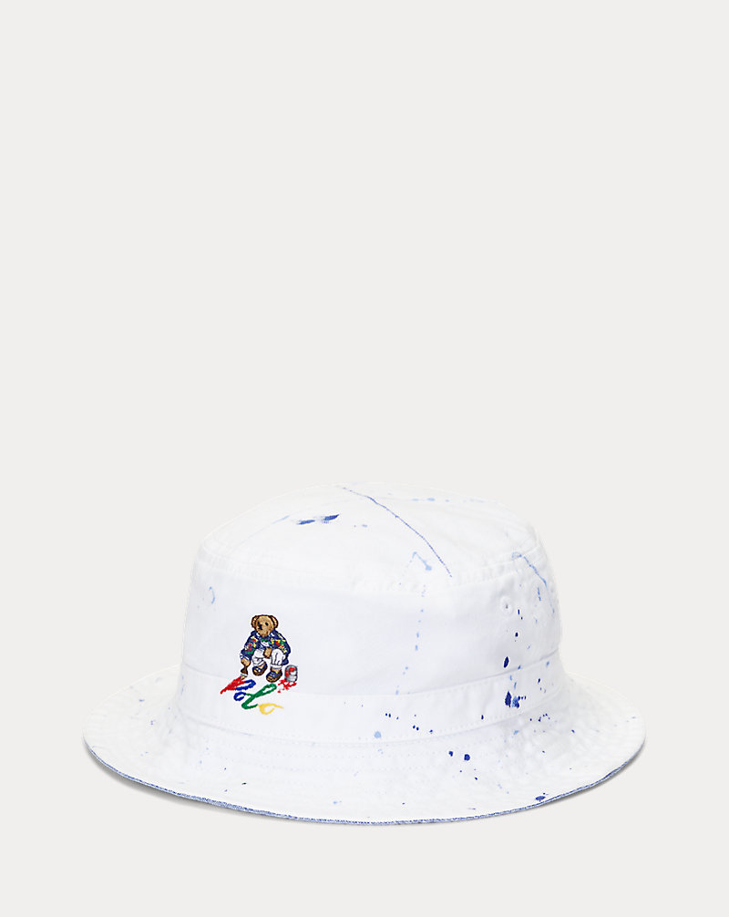 Paint-Splatter Polo Bear Bucket Hat Boys 2-7/Girls 2-6x 1