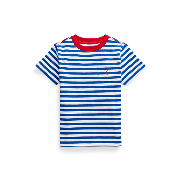 Striped Cotton Jersey Pocket T-Shirt