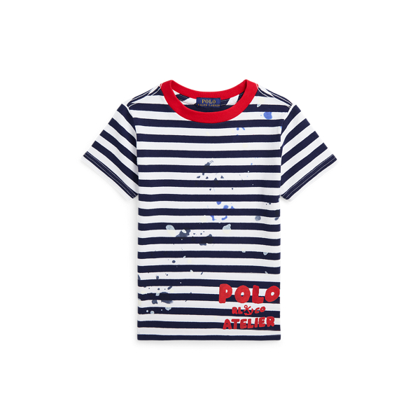 Striped Logo Cotton Jersey Tee