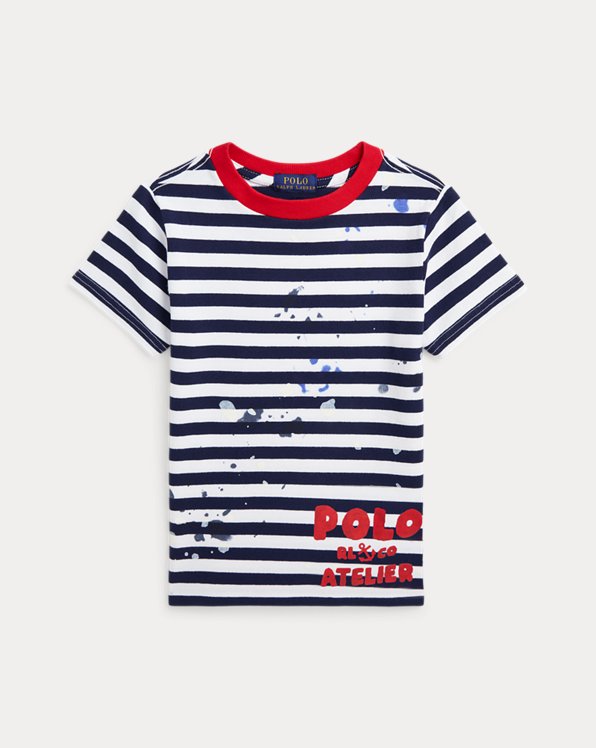 Striped Logo Cotton Jersey T-Shirt