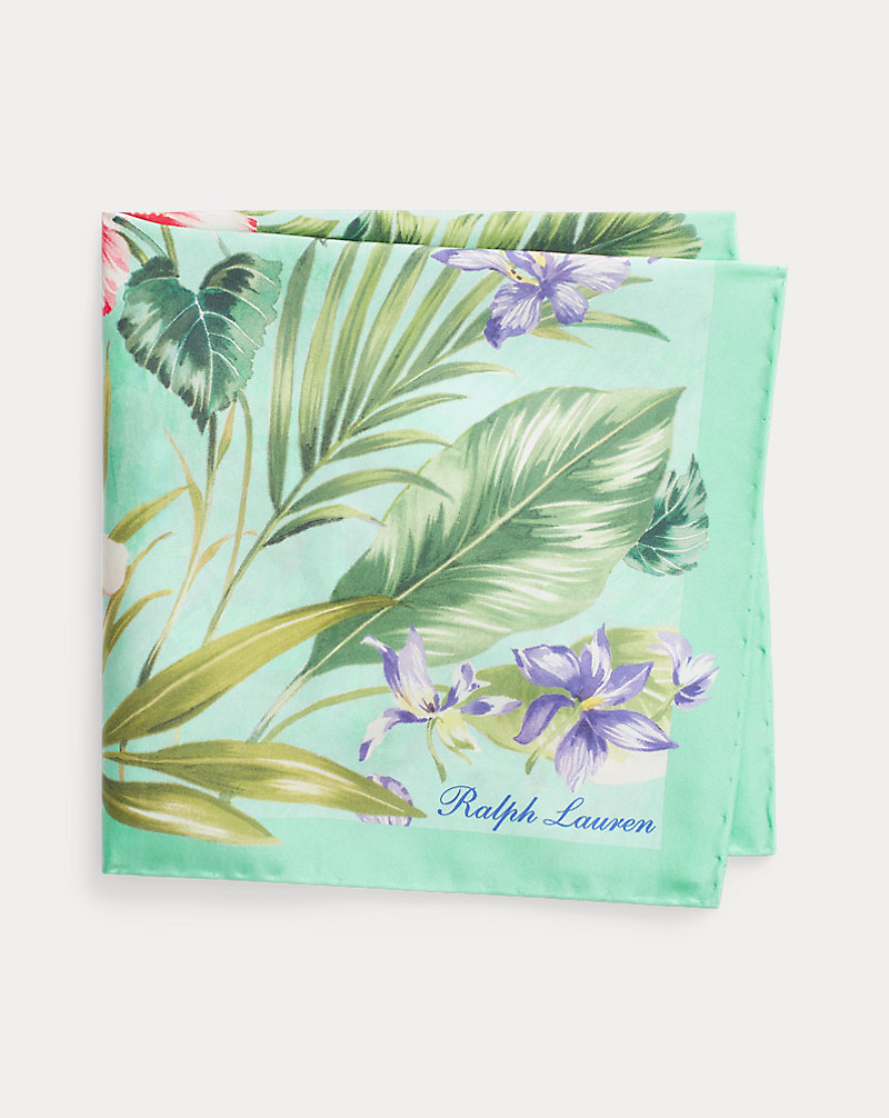 Botanical Silk Habutai Pocket Square Purple Label 1