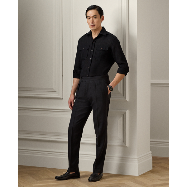 Gregory Hand-Tailored Silk-Linen Trouser