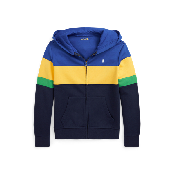 Striped Double-Knit Full-Zip Hoodie