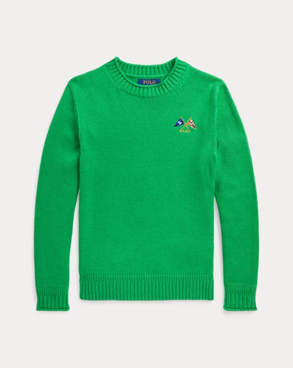 Nautical-Flag Cotton Rollneck Sweater