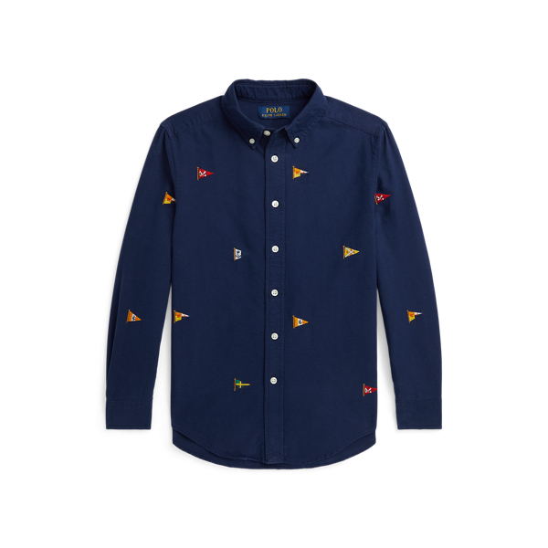 Nautical-Flag Cotton Oxford Shirt