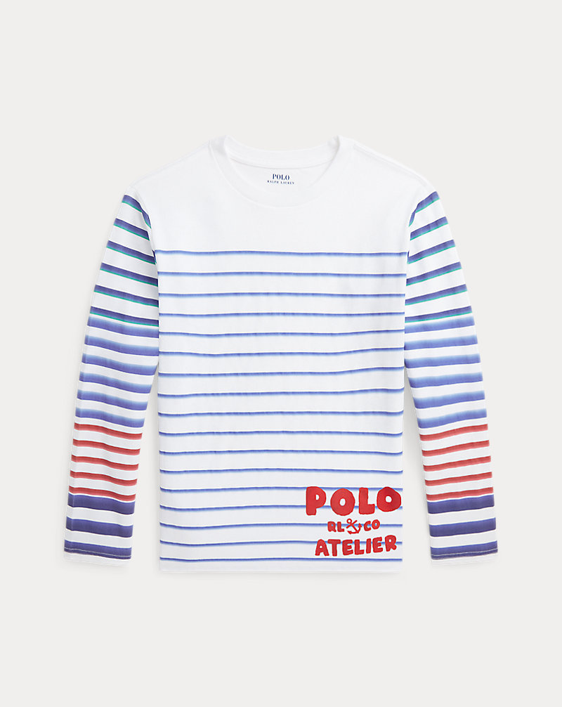 Striped Logo Cotton Long-Sleeve Tee BOYS 6–14 YEARS 1