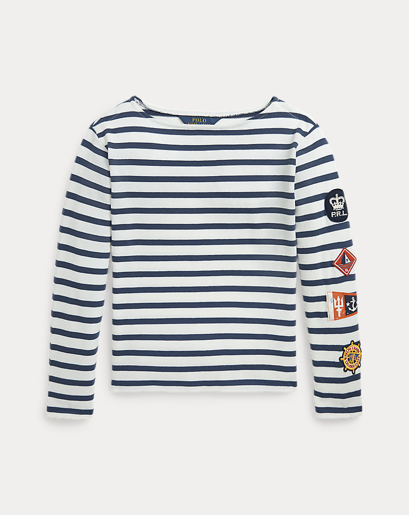 Striped Nautical-Patch Cotton Jersey Tee Girls 7-16 1