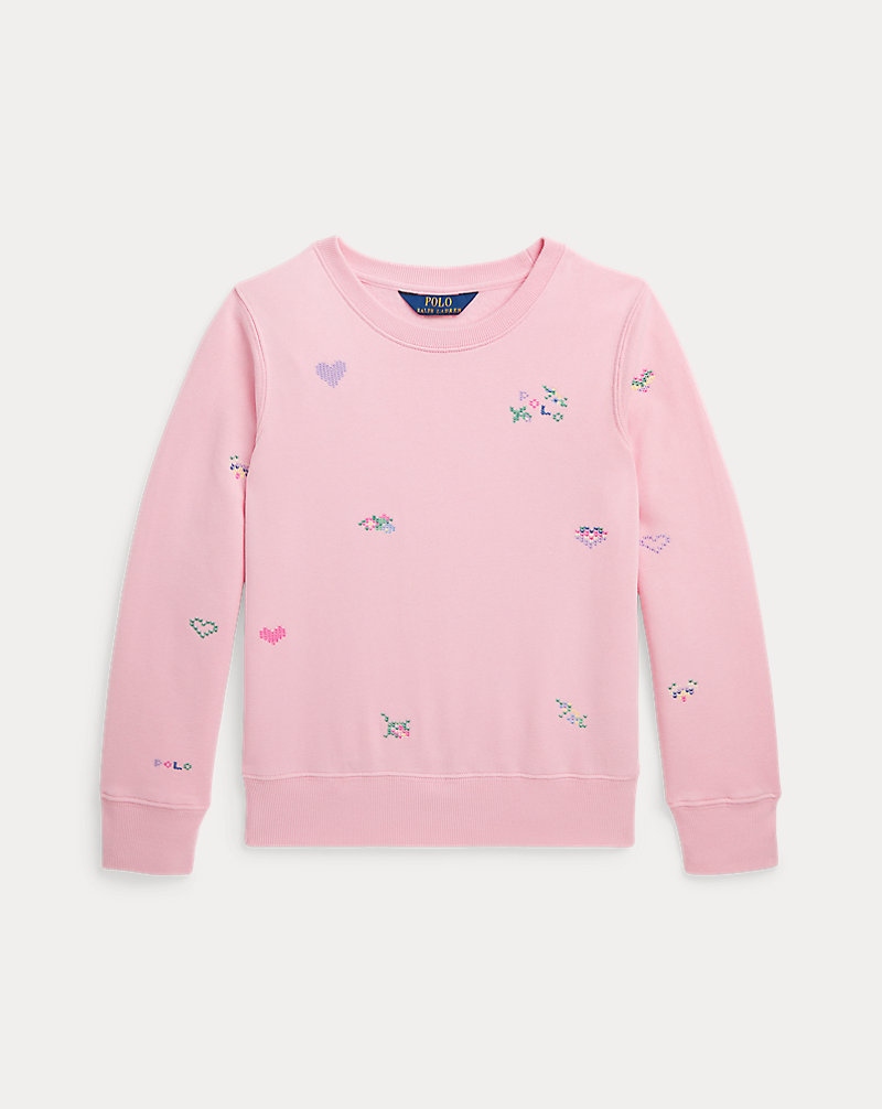 Embroidered Fleece Sweatshirt Girls 7-16 1