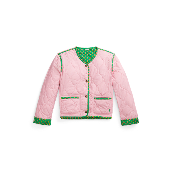 0040~Lightweight Floral Printed Reversible EARINE-ERRE Down Jacket